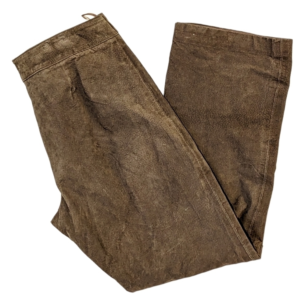 Vintage Brown Suede Straight Leg Pants Size 14